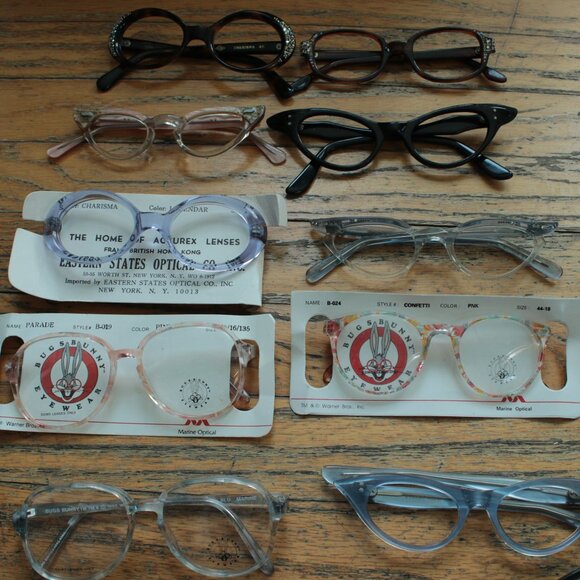Lot of True Vintage Myopia Eyeglasses - NOS/Used - Cateye, 1960s, 1950s - Picture 4 of 7